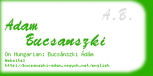 adam bucsanszki business card