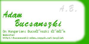 adam bucsanszki business card